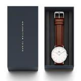Buy Shop Daniel Wellington St Mawes White Dial Brown Leather Strap Watch For Men - DW00100052 USA Online