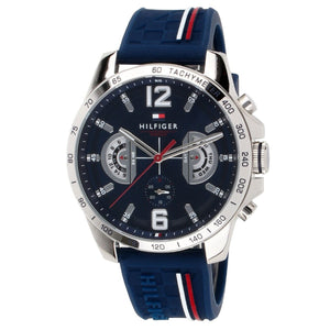 Buy Shop Tommy Hilfiger Decker Blue Dial Blue Rubber Strap Watch for Men - 1791476 USA Online