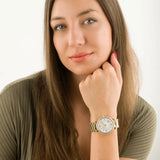 Buy Shop Michael Kors Parker Mother of Pearl White Dial Gold Steel Strap Watch For Women - MK4693 USA Online