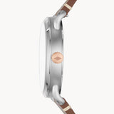 Buy Shop Fossil Commuter Grey Dial Brown Leather Strap Watch for Men - FS5417 USA Online
