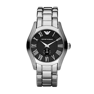 Buy Shop Emporio Armani Valente Black Dial Silver Steel Strap Watch For Men - AR0680 USA Online