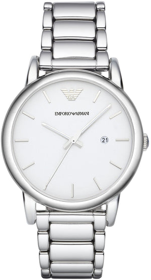 Buy Shop Emporio Armani Classic Luigi Quartz Silver Dial Silver Steel Strap Watch For Men - AR1854 USA Online