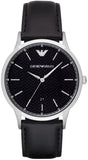 Buy Shop Emporio Armani Renato Analog Black Dial Black Leather Strap Watch For Men - AR8035 USA Online