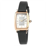 Buy Shop Emporio Armani Gianni T Bar Quartz White Dial Black Leather Strap Watch For Women - AR11408 USA Online