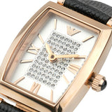 Buy Shop Emporio Armani Gianni T Bar Quartz White Dial Black Leather Strap Watch For Women - AR11408 USA Online