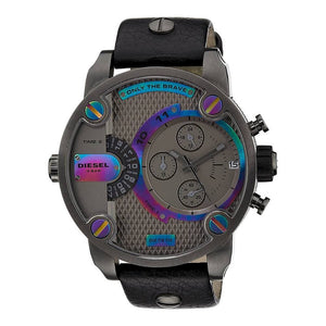 Buy Shop Diesel Badass Chronograph Anthracite Dial Black Leather Strap Watch For Men - DZ7270 USA Online