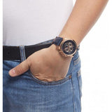 Buy Shop Fossil Grant Automatic Blue Dial Blue Leather Strap Watch for Men - ME3029 USA Online