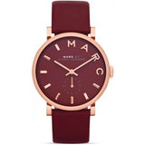 Buy Shop Marc Jacobs Baker Maroon Dial Maroon Leather Strap Watch for Women - MBM1271 USA Online