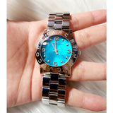Buy Shop Marc Jacobs Amy Blue Dial Silver Steel Strap Watch for Women - MBM3272 USA Online