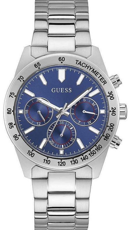 Buy Shop Guess Altitude Chronograph Blue Dial Silver Steel Strap Watch for Men - GW0329G1 USA Online
