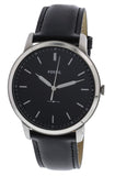 Buy Shop Fossil The Minimalist Three Hand Black Dial Black Leather Strap Watch for Men - FS5398 USA Online