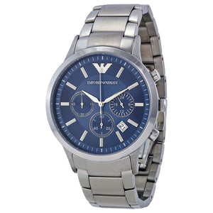 Buy Shop Emporio Armani Sportivo Chronograph Blue Dial Silver Steel Strap Watch For Men - AR5860 USA Online