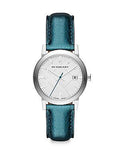Buy Shop Burberry White Dial Turquoise Leather Strap Watch for Women - BU9120 USA Online
