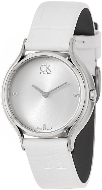 Buy Shop Calvin Klein Skirt White Dial White Leather Strap Watch for Women - K2U231KW USA Online