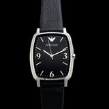 Buy Shop Emporio Armani Epsilon Quartz Black Dial Black Leather Strap Watch For Men - AR2490 USA Online