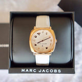 Buy Shop Marc Jacobs Mandy White Dial White Leather Strap Watch for Women - MJ8678 USA Online