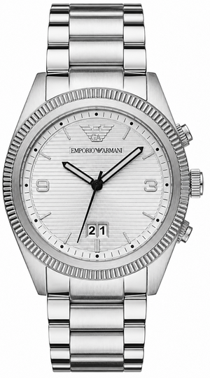 Buy Shop Emporio Armani Classic Silver Dial Silver Steel Strap Watch for Men - AR5894 USA Online
