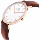 Buy Shop Daniel Wellington Classic St Mawes White Dial Brown Leather Strap Watch For Men - DW00100006 USA Online