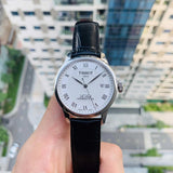 Buy Shop Tissot Le Locle Powermatic 80 Silver Dial Black Leather Strap Watch For Men - T006.407.16.033.00 USA Online
