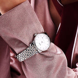 Buy Shop Mido Baroncelli Automatic Mother Of Pearl Dial Silver Steel Strap Watch For Women - M7600.4.69.1 USA Online