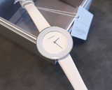 Calvin Klein Chic White Dial White Leather Strap Watch for Women - K7N23TK2