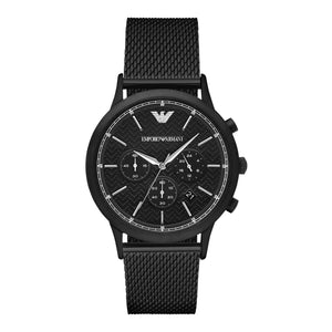 Buy Shop Emporio Armani Renato Chronograph Black Dial Black Mesh Bracelet Watch For Men - AR2498 USA Online