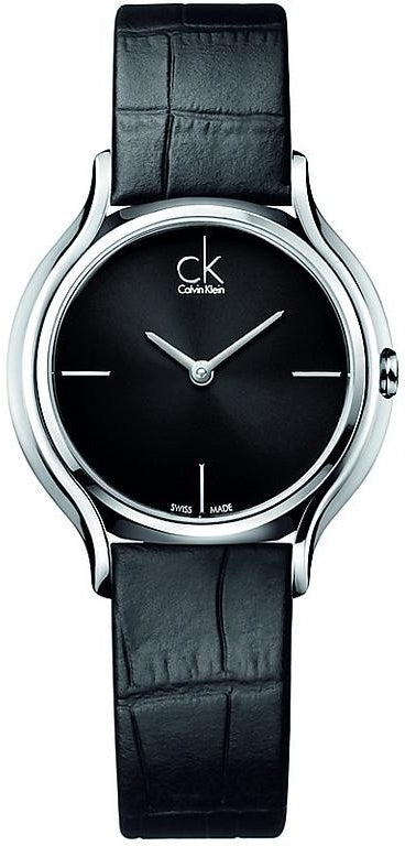 Buy Shop Calvin Klein Skirt Black Dial Black Leather Strap Watch for Women - K2U231CS USA Online