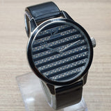 Buy Shop Marc Jacobs Lidia Stripe Glitz Black Dial Black Leather Strap Watch for Women - MBM1166 USA Online