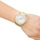 Buy Shop Guess Dazzler Diamonds Silver Dial Gold Steel Strap Watch for Women - W0335L2 USA Online