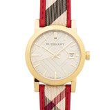 Buy Shop Burberry The City Champagne Dial Leather Strap Watch for Women - BU9139 USA Online