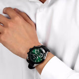 Buy Shop Maserati Traguardo Chronograph Green Dial Black Silicone Strap Watch For Men - R8871612043 USA Online