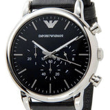 Buy Shop Emporio Armani Luigi Chronograph Black Dial Black Leather Watch For Men - AR1828 USA Online