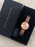 Buy Shop Daniel Wellington Petite Rose Gold Dial Rose Gold Mesh Bracelet Watch For Women - DW00100471 USA Online