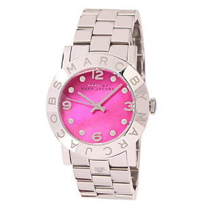 Buy Shop Marc Jacobs Amy Pink Dial Silver Steel Strap Watch for Women - MBM8623 USA Online