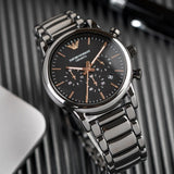 Buy Shop Emporio Armani Luigi Ceramic Chronograph Black Dial Black Strap Watch For Men - AR1509 USA Online
