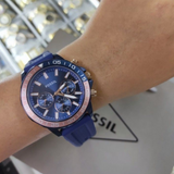 Buy Shop Fossil Bannon Multifunction Blue Dial Blue Silicone Strap Watch for Men - BQ2498 USA Online
