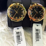 Buy Shop Marc Jacobs Amy Black Dial Black Leather Strap Watch for Women - MBM1225 USA Online