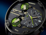 Buy Shop Diesel Big Daddy Chronograph Black Dial Black Leather Strap Watch For Men - DZ7311 USA Online