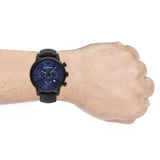 Buy Shop Emporio Armani Luigi Analog Blue Dial Black Leather Strap Watch For Men - AR11351 USA Online