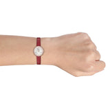 Emporio Armani Rosa Two Hand White Dial Red Leather Strap Watch For Women - AR11357