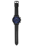 Buy Shop Emporio Armani Luigi Analog Blue Dial Black Leather Strap Watch For Men - AR11351 USA Online