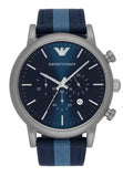 Buy Shop Emporio Armani Luigi Chronograph Quartz Blue Dial Blue Nylon Strap Watch For Men - AR1949 USA Online