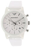 Buy Shop Emporio Armani Classic Chronograph White Dial White Rubber Strap Watch For Men - AR1054 USA Online