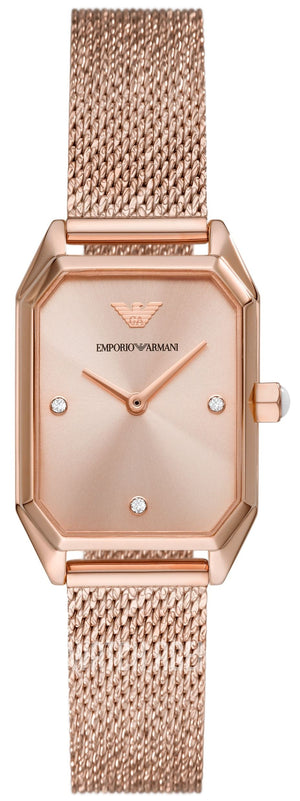 Buy Shop Emporio Armani Joy Quartz Rose Gold Dial Rose Gold Mesh Bracelet Watch For Women - AR11347 USA Online