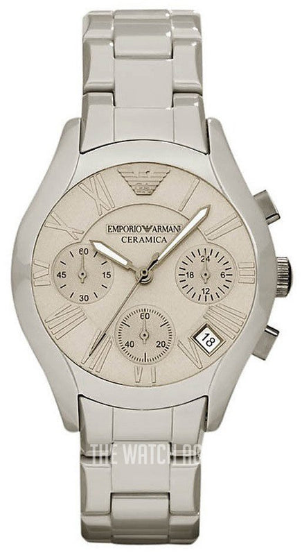 Buy Shop Emporio Armani Valente Chronograph Grey Dial Grey Steel Strap Watch For Men - AR1460 USA Online