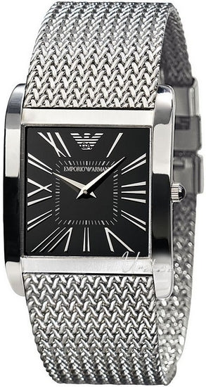Buy Shop Emporio Armani Classic Black Dial Silver Mesh Bracelet Watch For Women - AR2013 USA Online