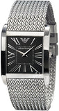 Buy Shop Emporio Armani Classic Black Dial Silver Mesh Bracelet Watch For Women - AR2013 USA Online