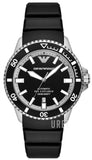 Buy Shop Emporio Armani Sea Explorer Automatic Black Dial Black Silicone Strap Watch For Men - AR60078 USA Online