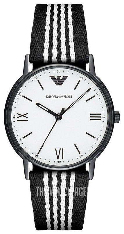 Buy Shop Emporio Armani Kappa Analog White Dial Two Tone Nylon Strap Watch For Men - AR80004 USA Online