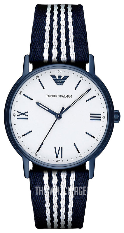 Buy Shop Emporio Armani Kappa Dress White Dial Two Tone NATO Strap Watch For Men - AR80005 USA Online